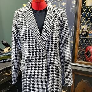 Rachel Zoe Black and White Houndstooth Blazer